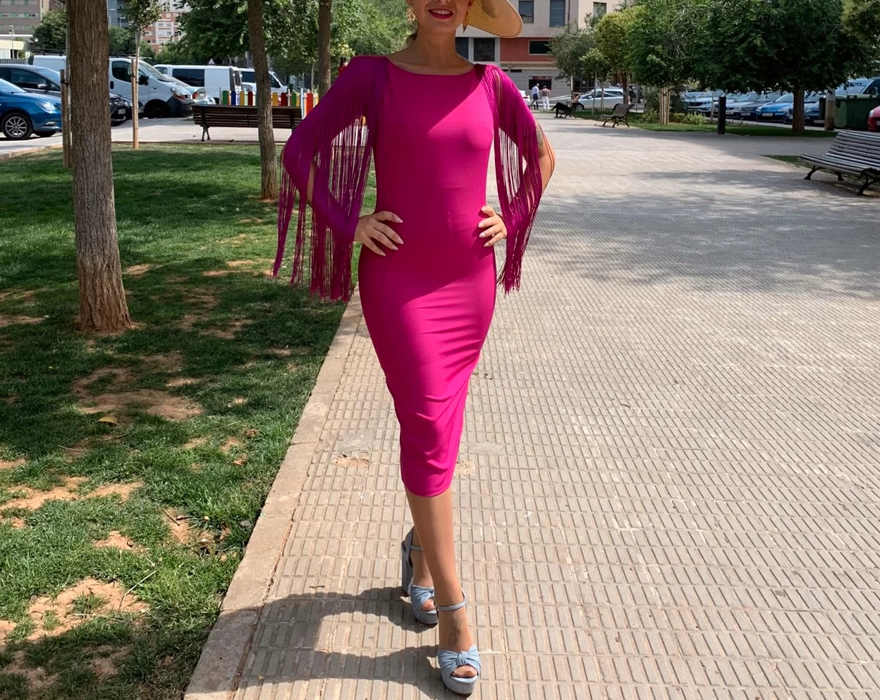 VESTIDO FLECOS  Fucsia Boutique