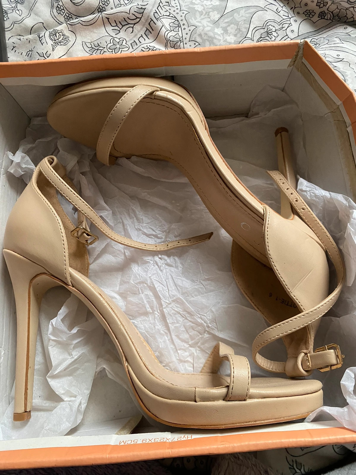 Nude heels store with ankle strap