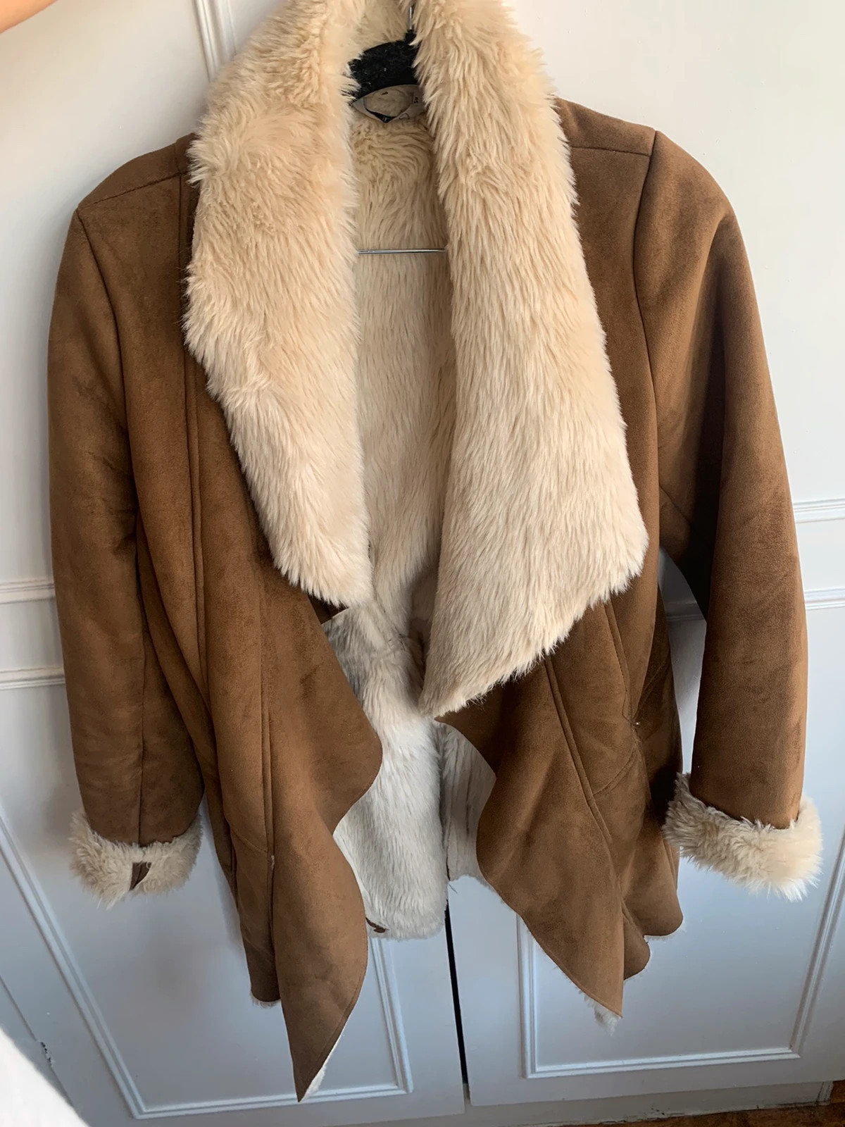 Faux fur waterfall jacket