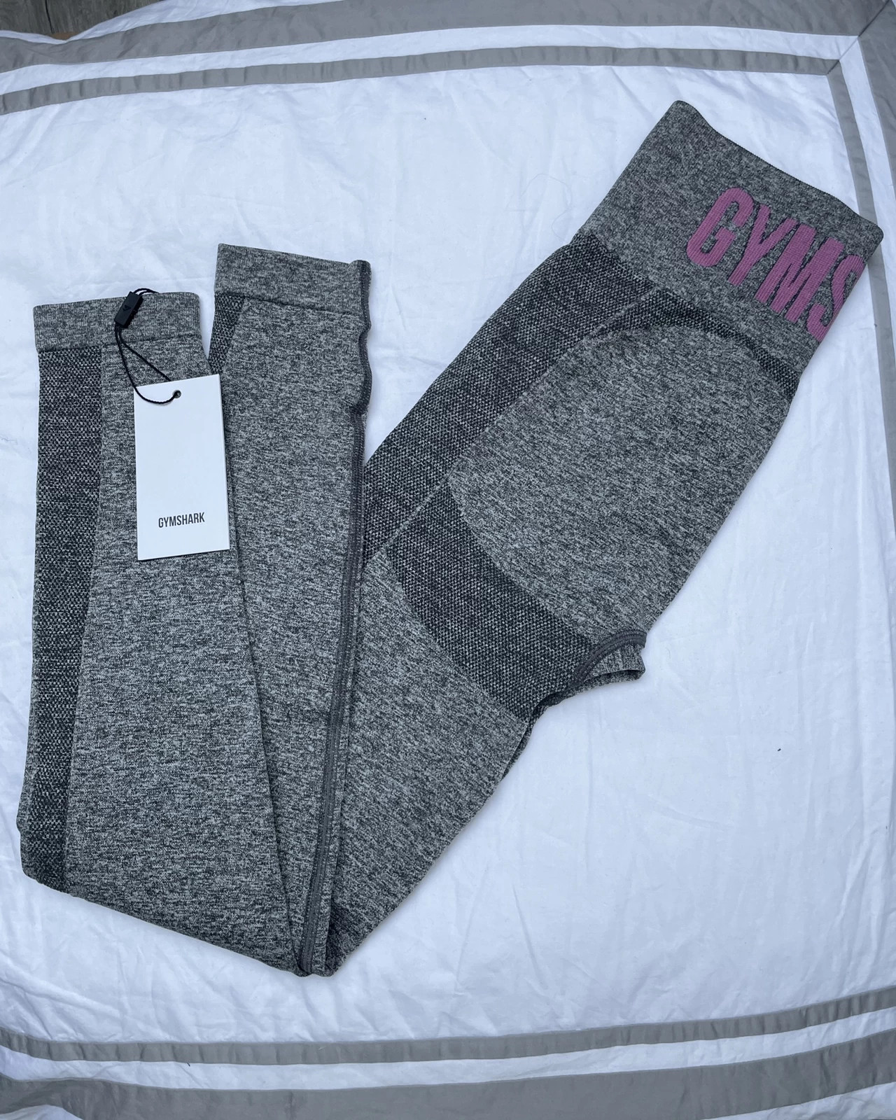 Gymshark Flex High Waisted Leggings - grau meliert/pink/rosa