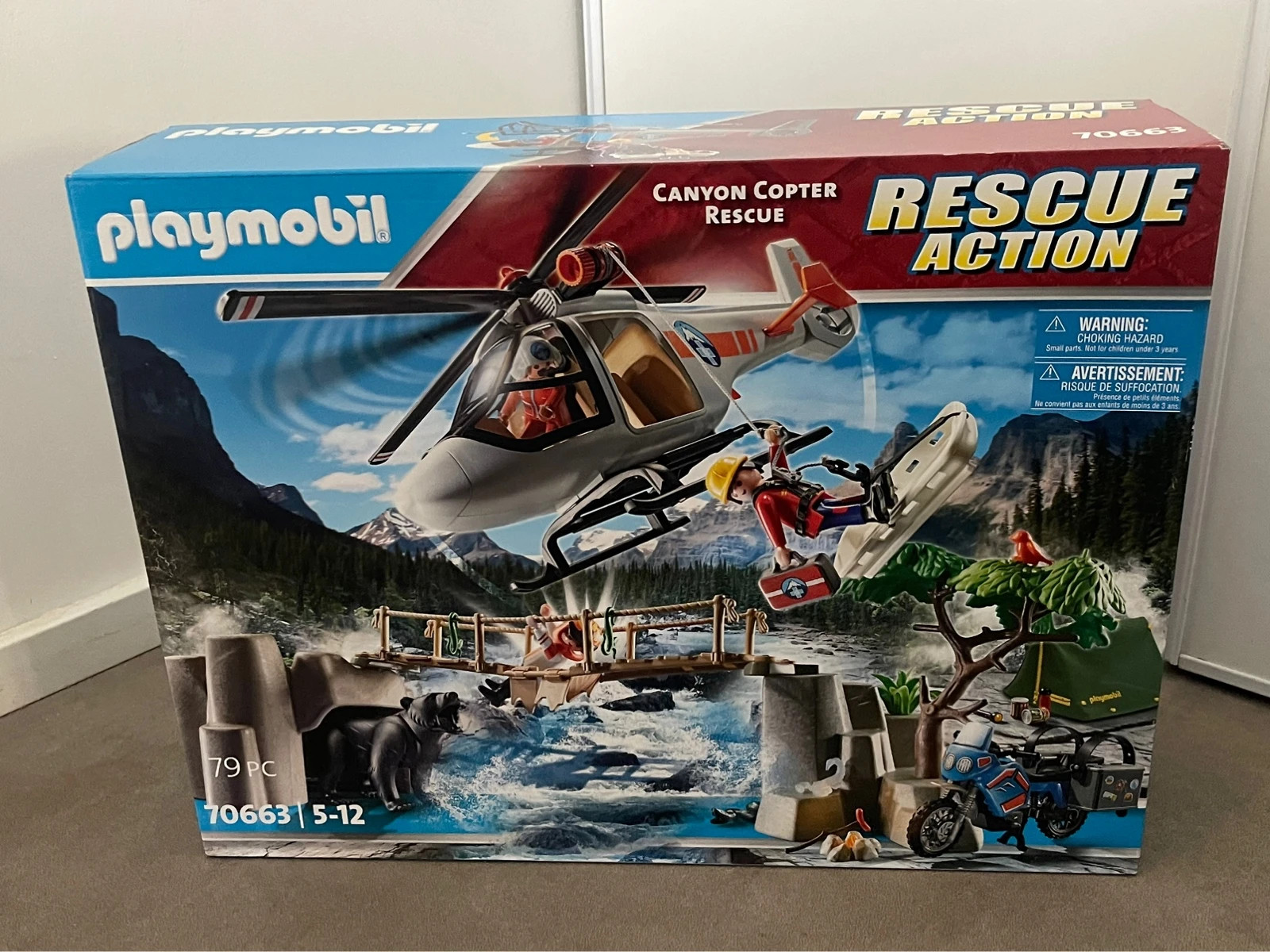 Playmobil Rescue Action - Unité de secouristes avec hélicoptère (70663) -  Playmobil