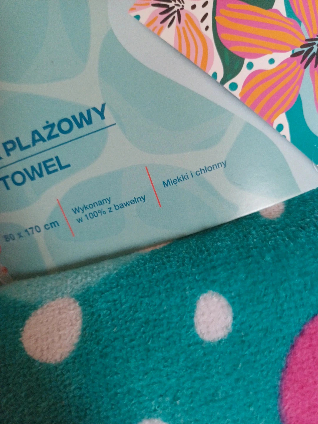 Duży bardzo miękki ręcznik plażowy bawelna