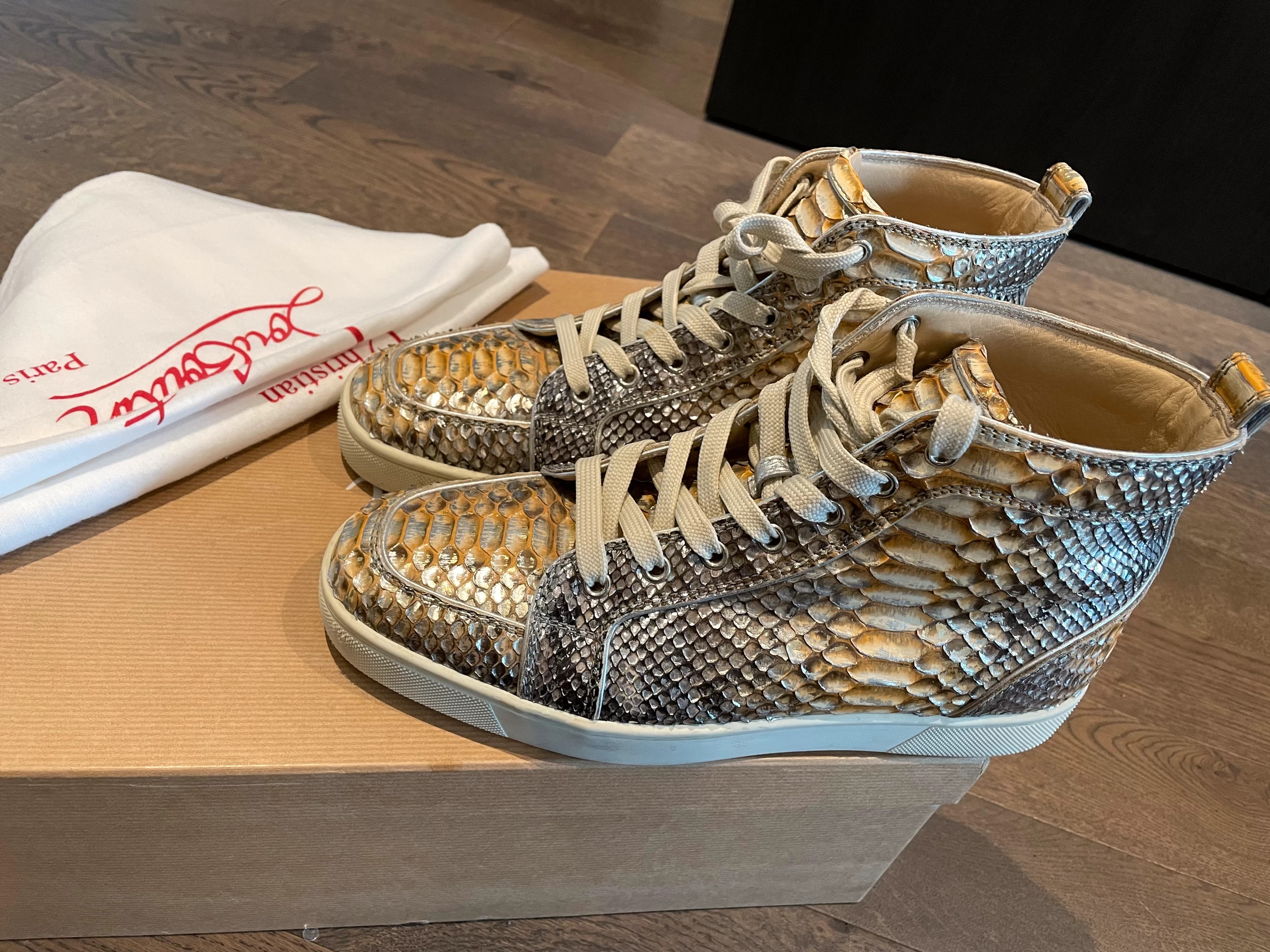 Christian Louboutin Python skin high top trainers Vinted