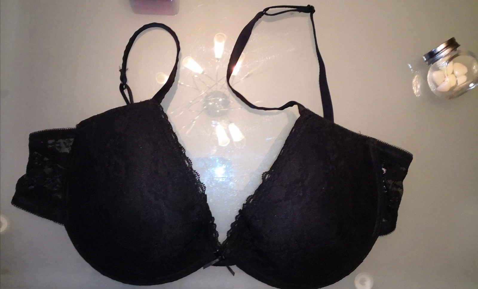 Victoria's Secret Black Glitter Bra