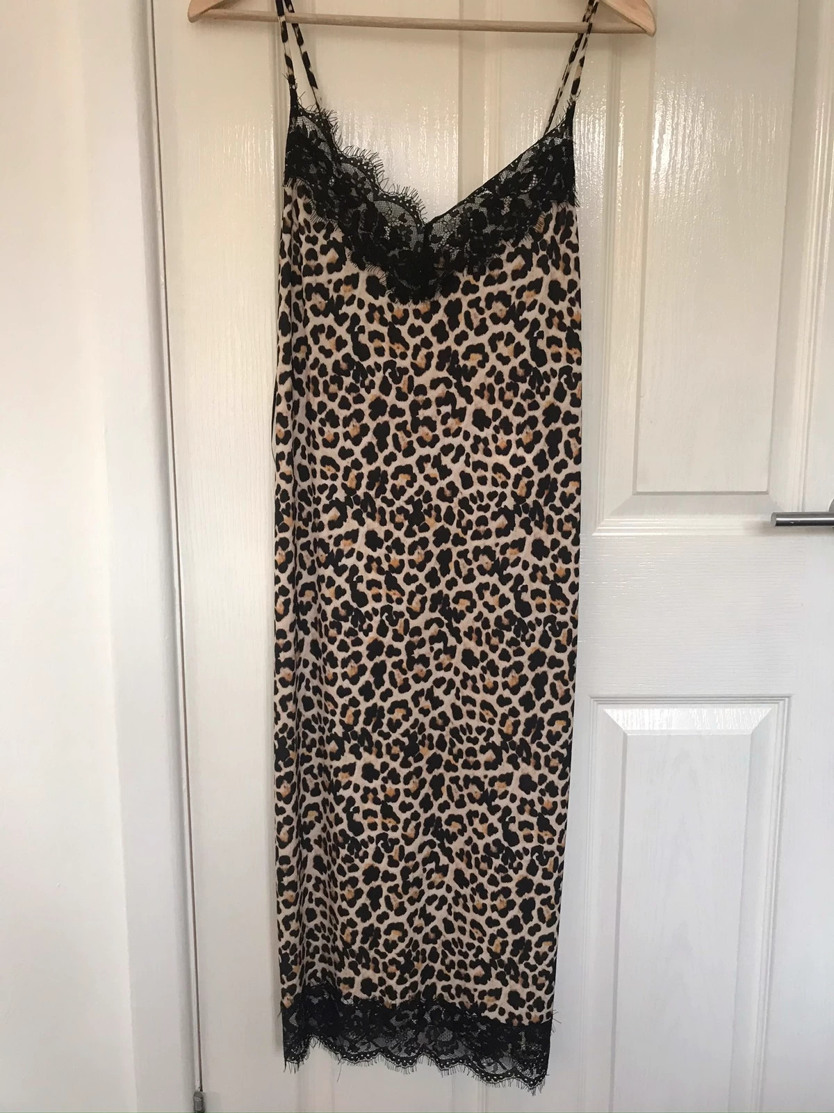 Leopard print shop slip dress zara