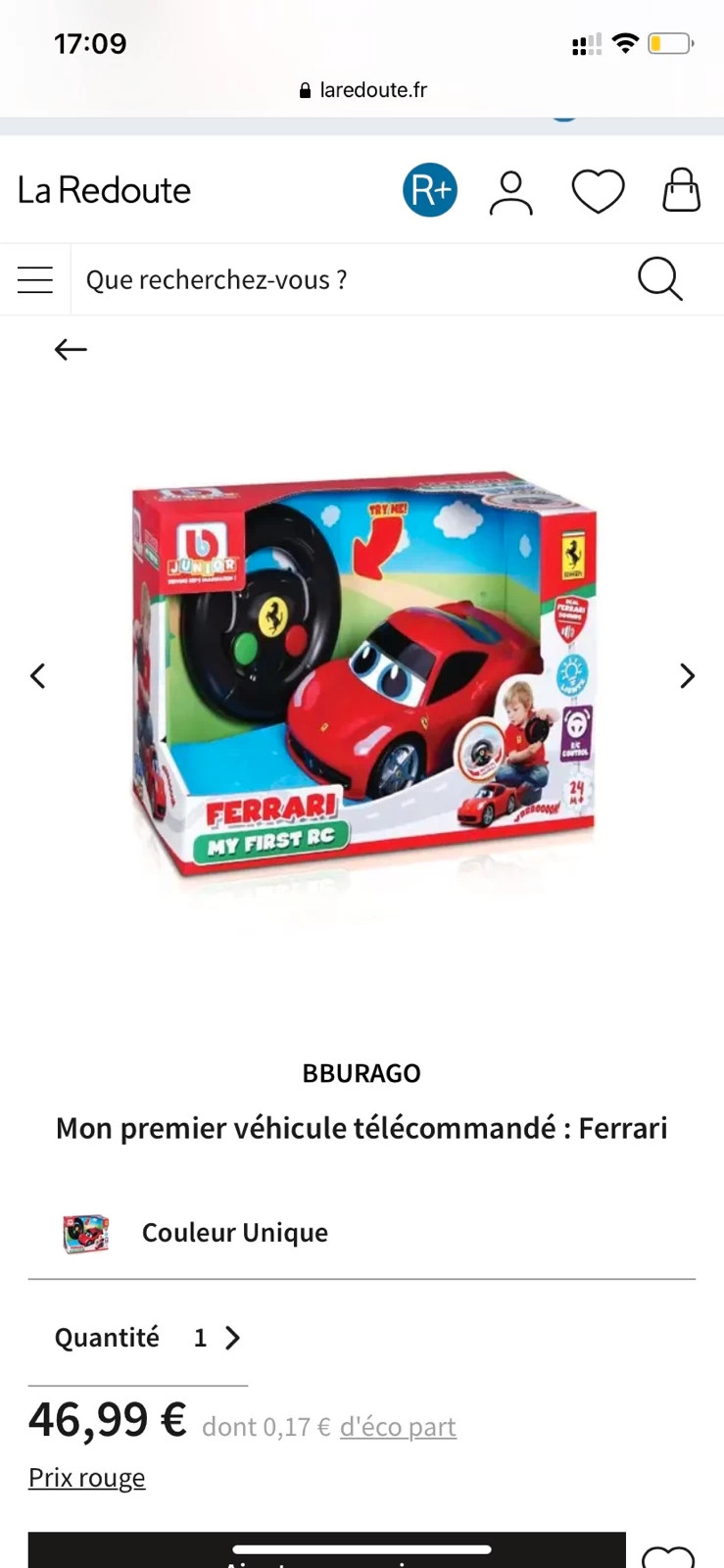 Voiture télécommandée bébé first Ferrari