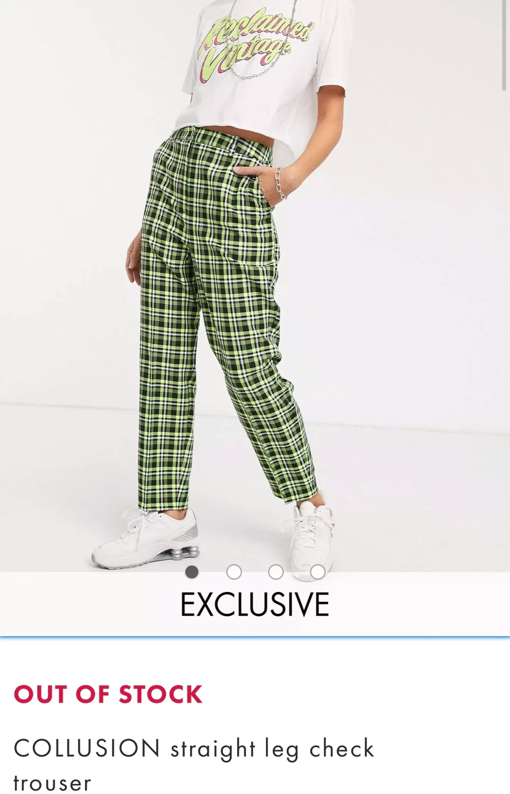 Collusion on sale tartan trousers