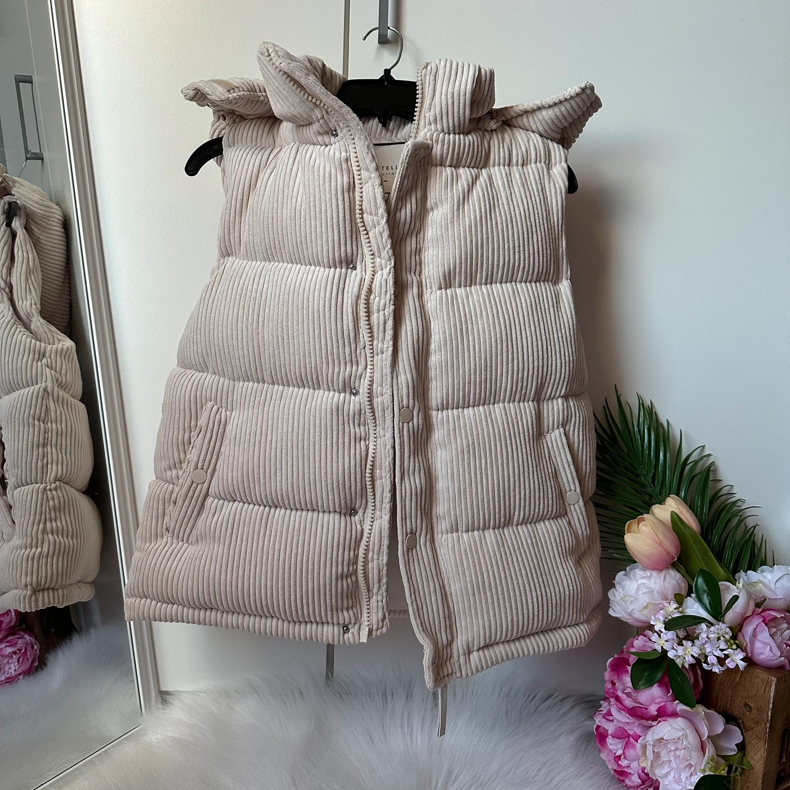 Bagatelle Ribbed Zip Up Puffer Vest Coat Vinted