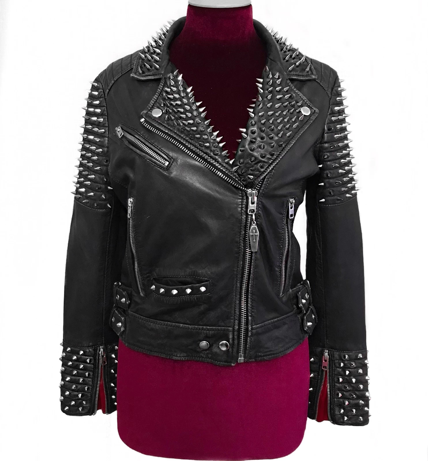 Topshop studded 2025 leather jacket