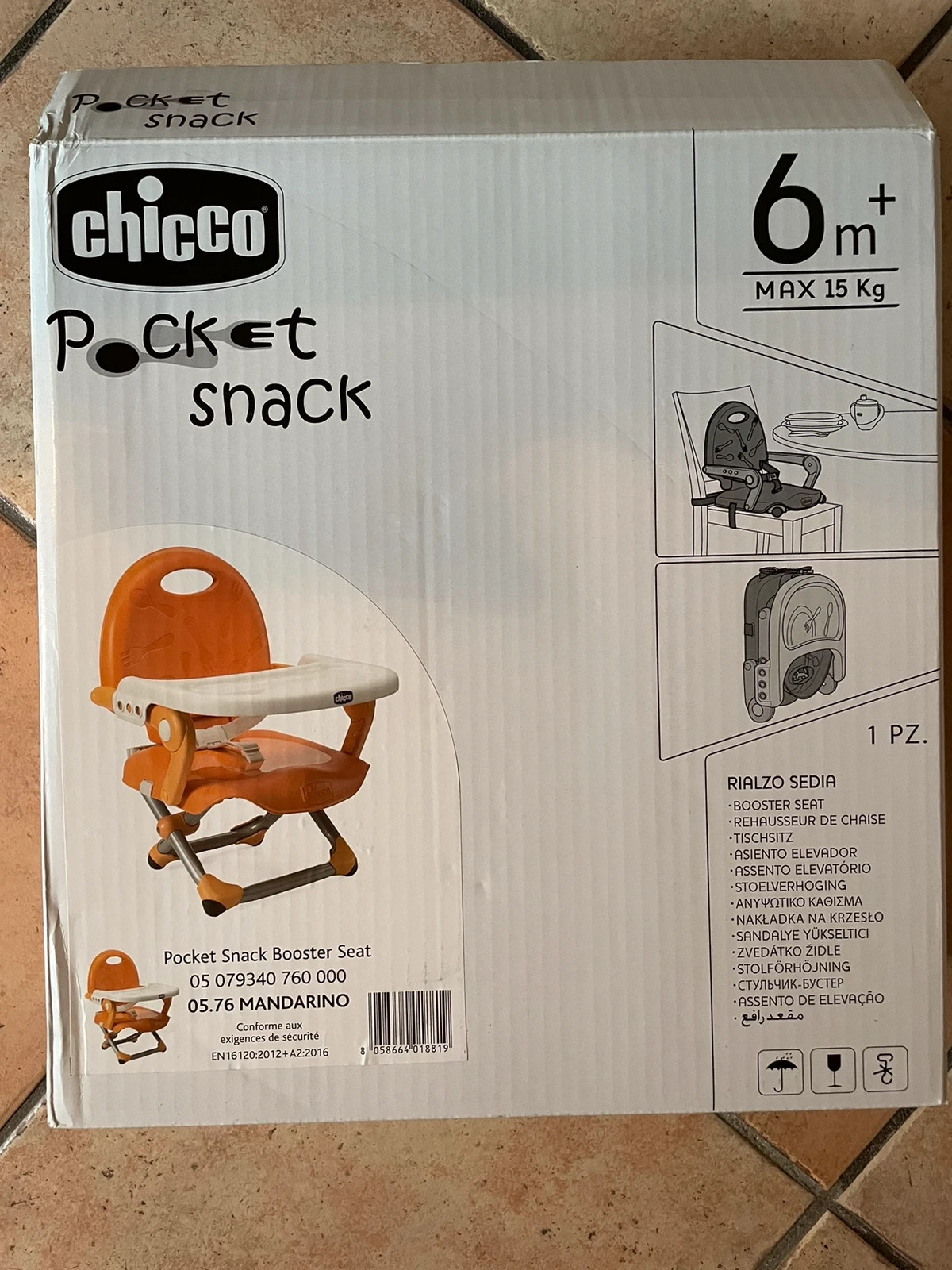 CHICCO Réhausseur de table Pocket Snack Mandarino