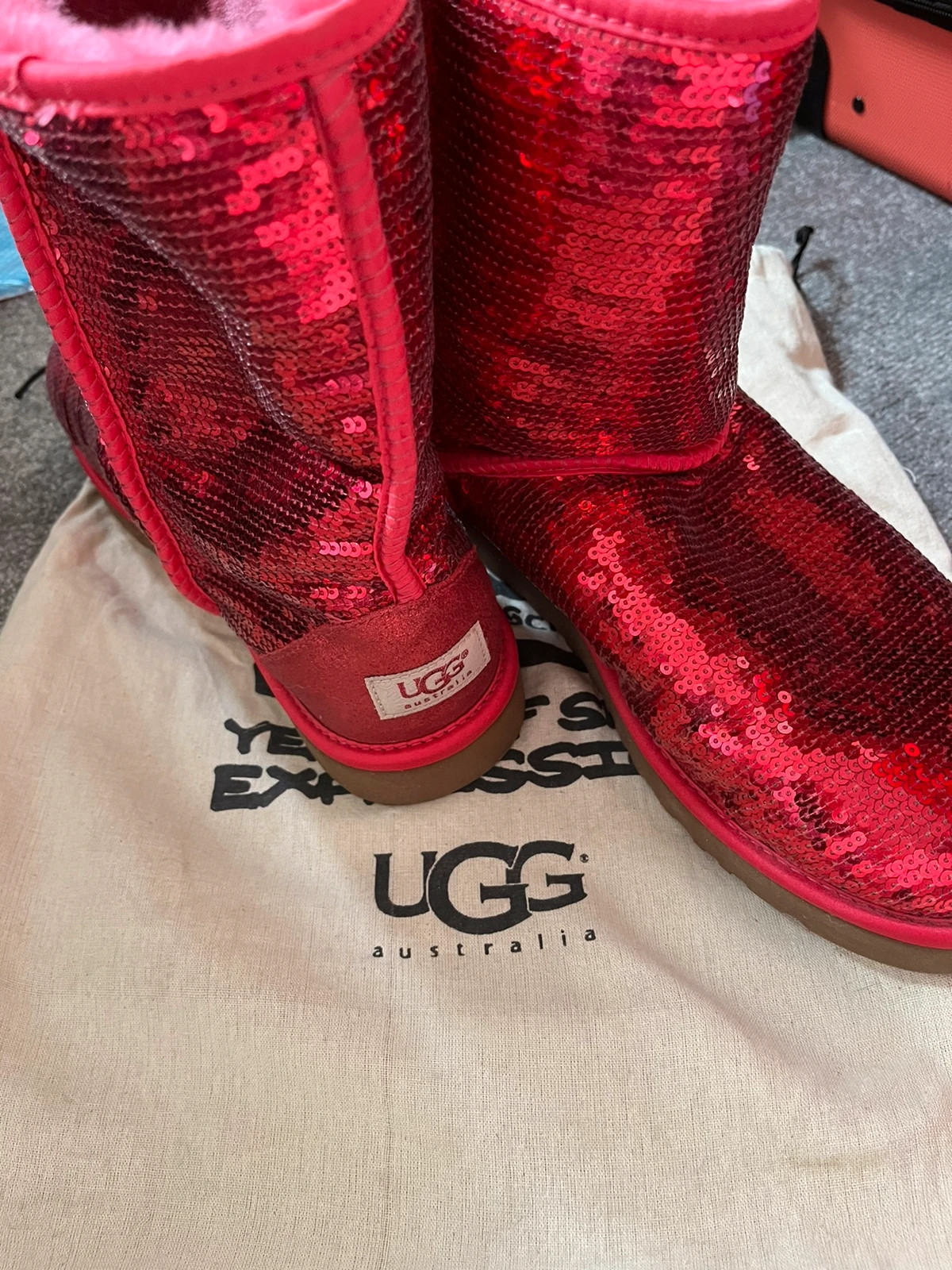 Pink sequin store uggs boots